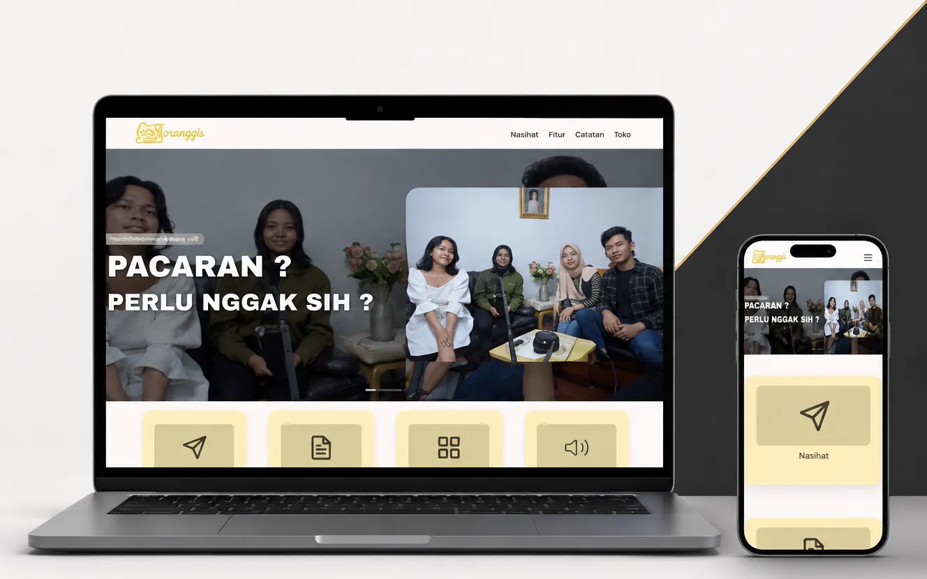 Mockup website Foranggis pada laptop dan ponsel